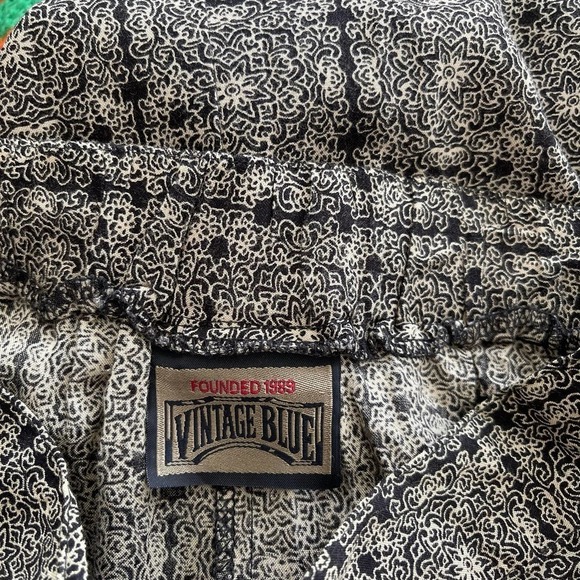 Vintage Blue Skirt Womens M Abstract Printed Boho Western Button Down Maxi - Picture 5 of 5